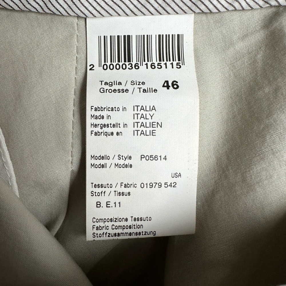 Peserico Women's Classic Pleated Light Tan Cotton Blend Midi Skirt Size 10 - Picture 5 of 6